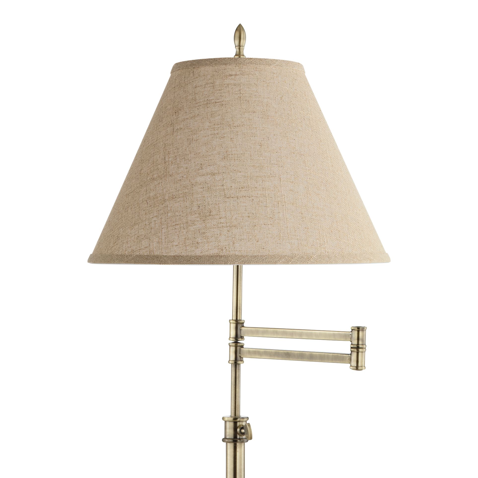 Image 2 Regency Hill Westbury Burlap and Brass Adjustable Swing Arm Floor Lamp more views