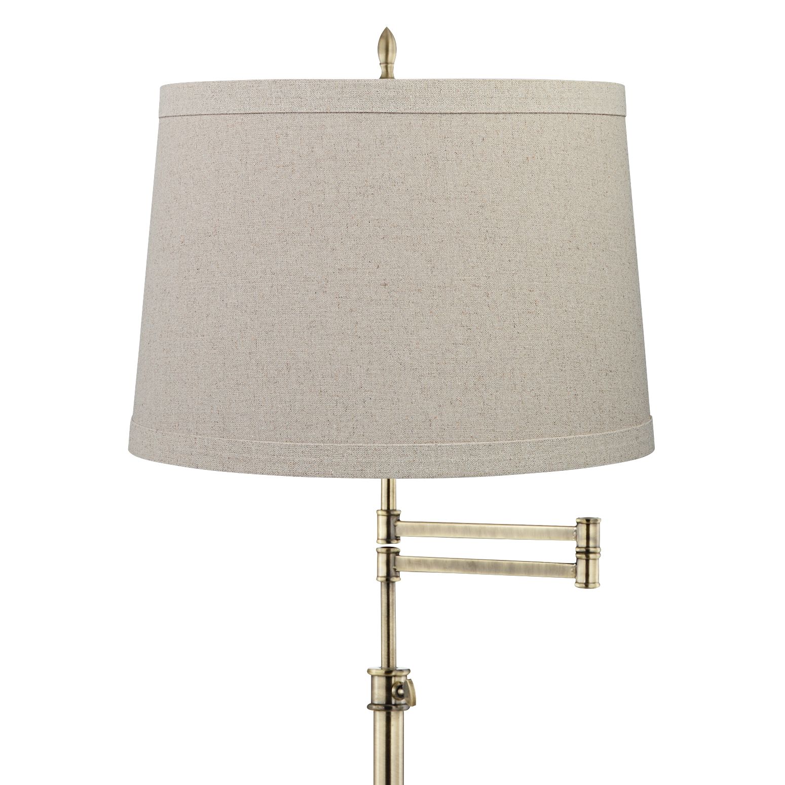 Image 2 Regency Hill Westbury Burlap Shade Brass Swing Arm Floor Lamp more views