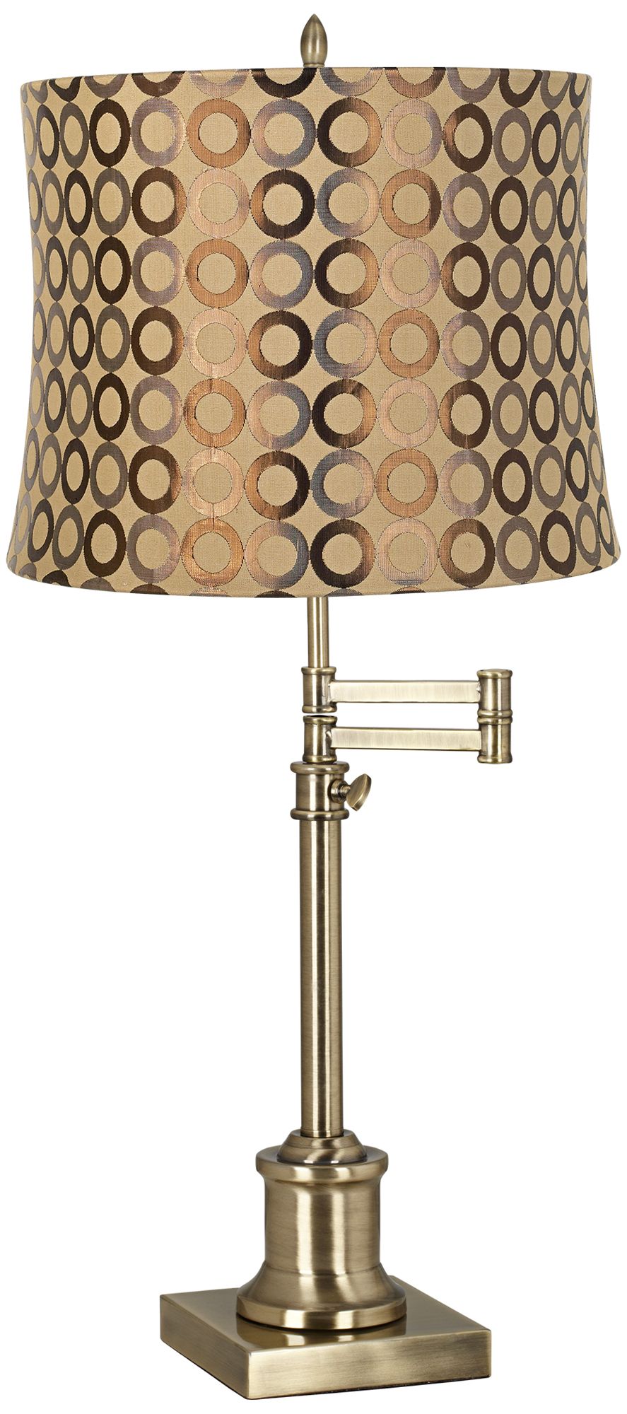 Image 2 Regency Hill Westbury Copper Circles Shade Brass Swing Arm Desk Lamp