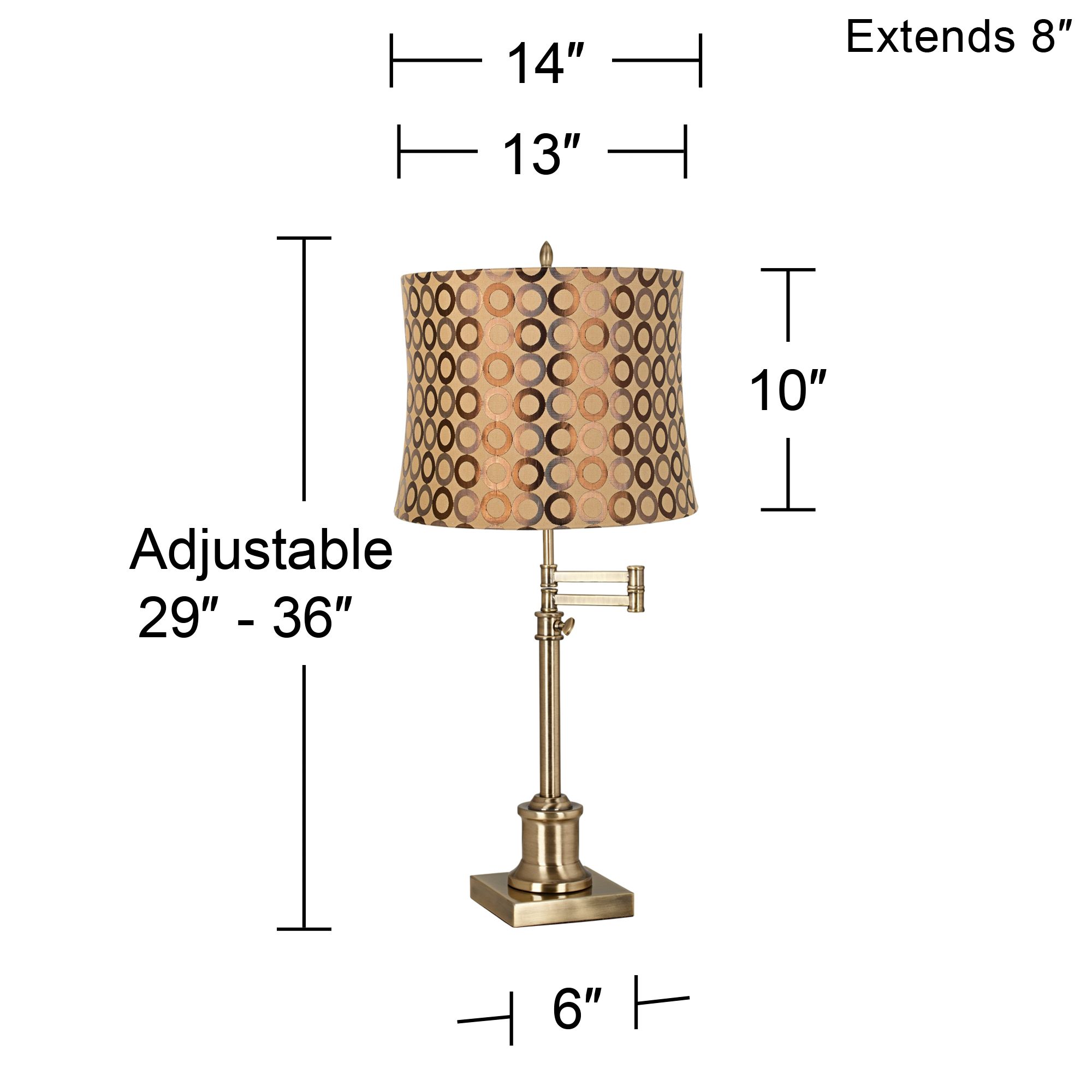 Image 6 Regency Hill Westbury Copper Circles Shade Brass Swing Arm Desk Lamp more views