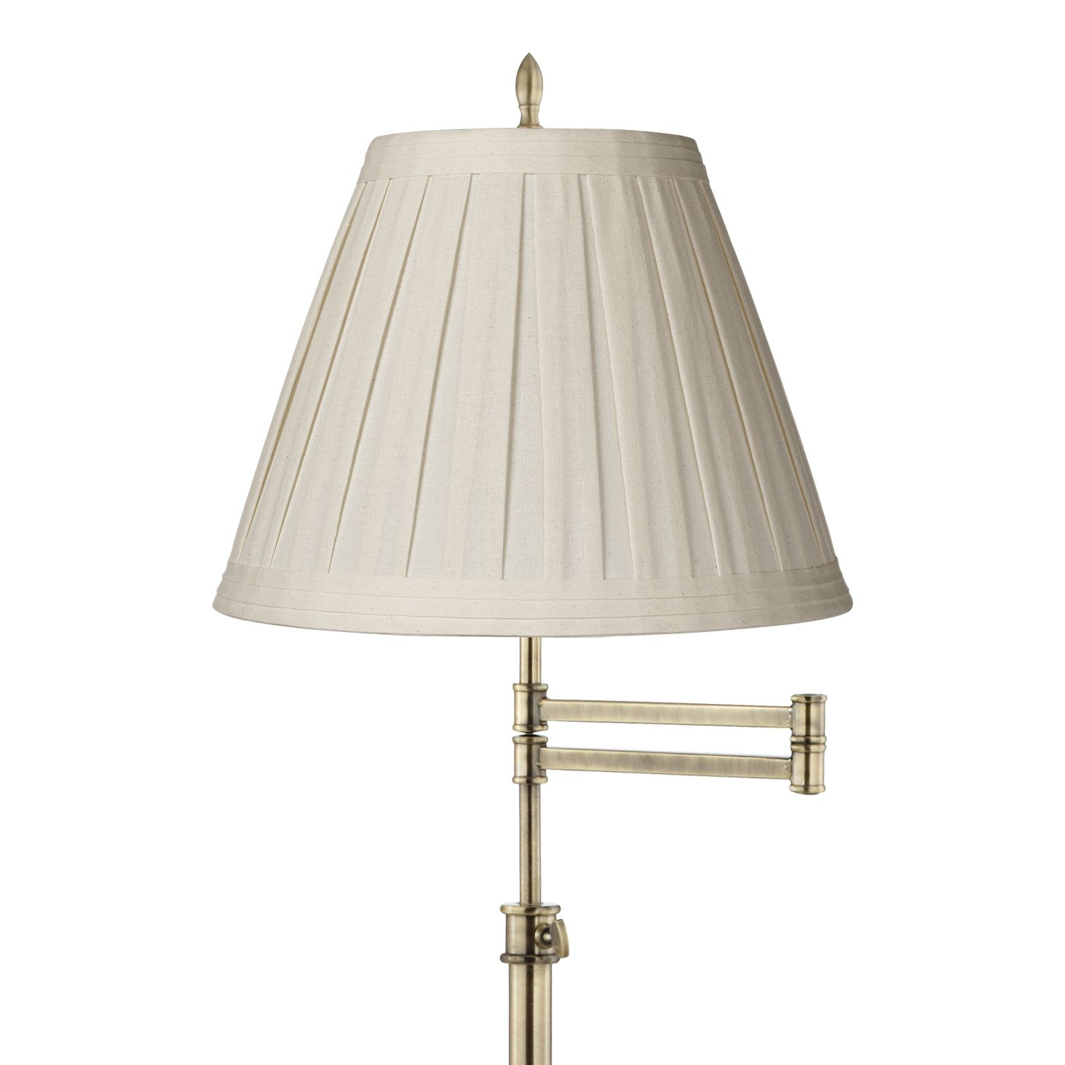 Image 3 Regency Hill Westbury Cream Linen Shade Brass Swing Arm Floor Lamp more views