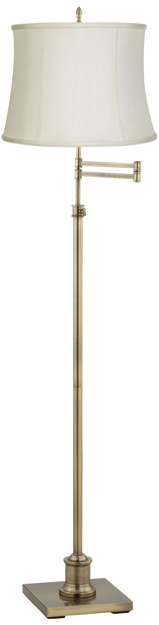 Regency Hill Westbury Creme and Brass Adjustable Swing Arm Floor Lamp