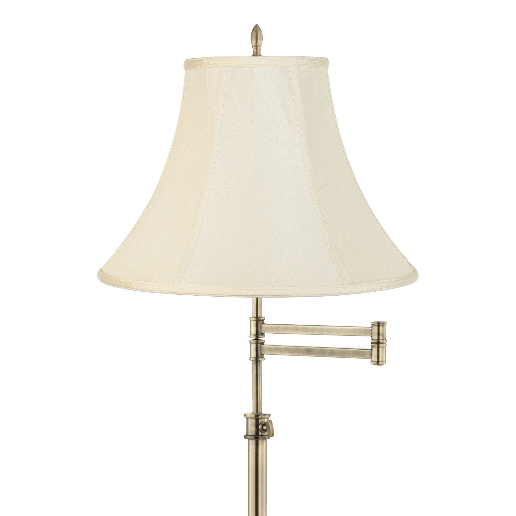 Image 3 Regency Hill Westbury Creme Bell Shade Brass Swing Arm Floor Lamp more views