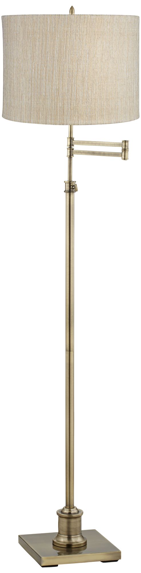 Regency Hill Westbury Gold And Silver Brass Adjustable Swing Arm Floor Lamp