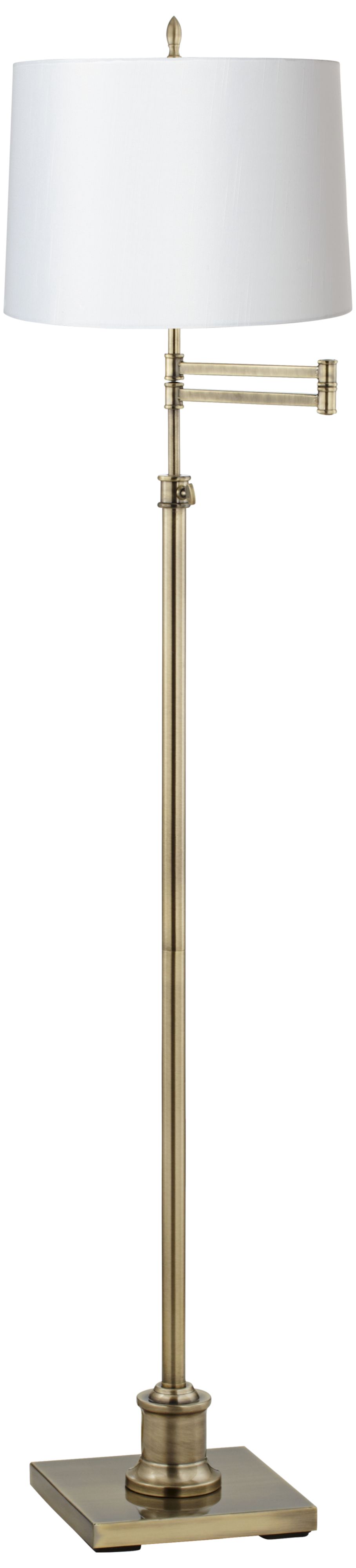 Image 2 Regency Hill Westbury Linen and Brass Adjustable Swing Arm Floor Lamp