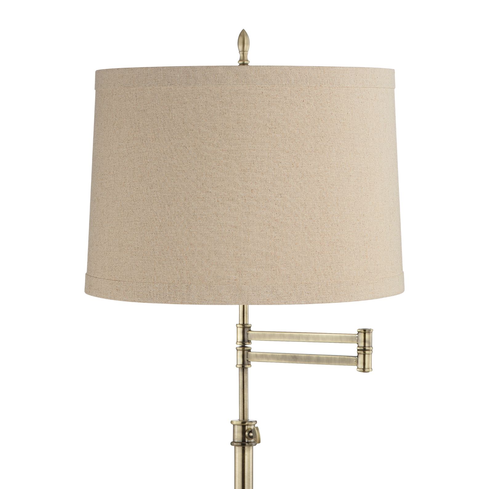 Image 2 Regency Hill Westbury Linen and Brass Adjustable Swing Arm Floor Lamp more views