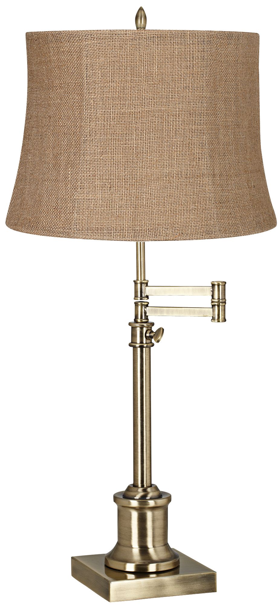 Image 2 Regency Hill Westbury Natural Burlap and Brass Swing Arm Lamp
