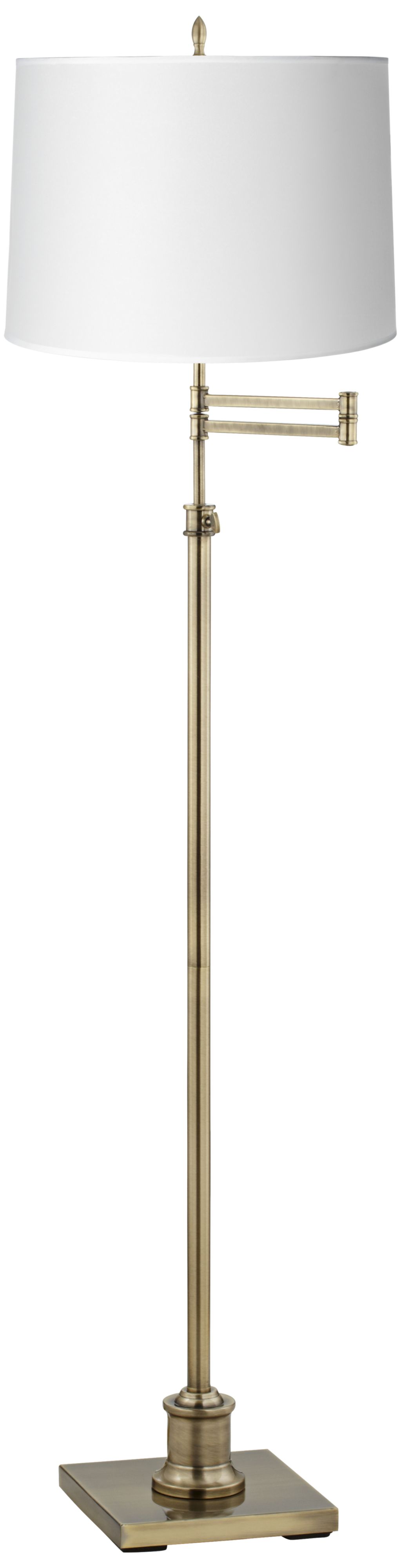 Image 2 Regency Hill Westbury Paper Shade and Brass Adjustable Swing Arm Floor Lamp