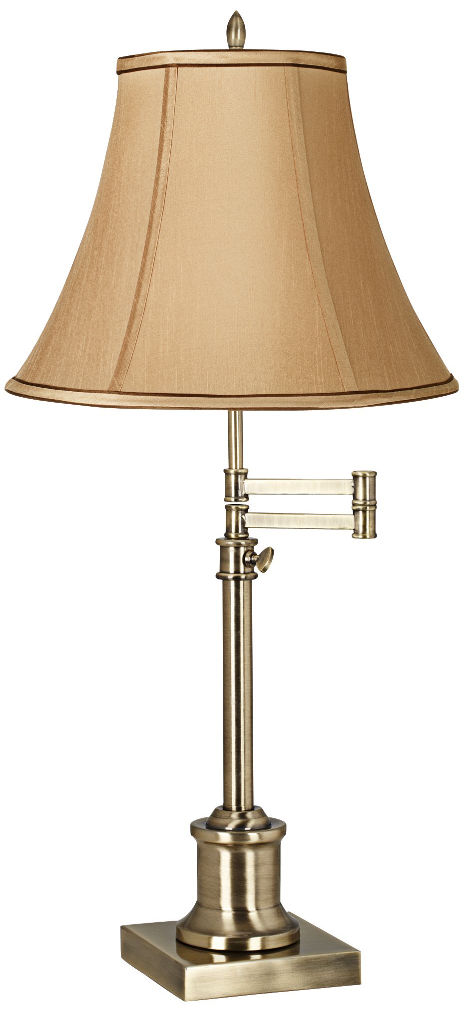Image 2 Regency Hill Westbury Tan Bell Brass Adjustable Swing Arm Lamp