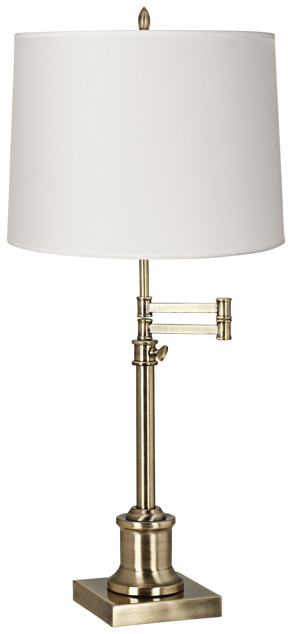 Image 2 Regency Hill Westbury White Drum Shade Brass Swing Arm Desk Lamp