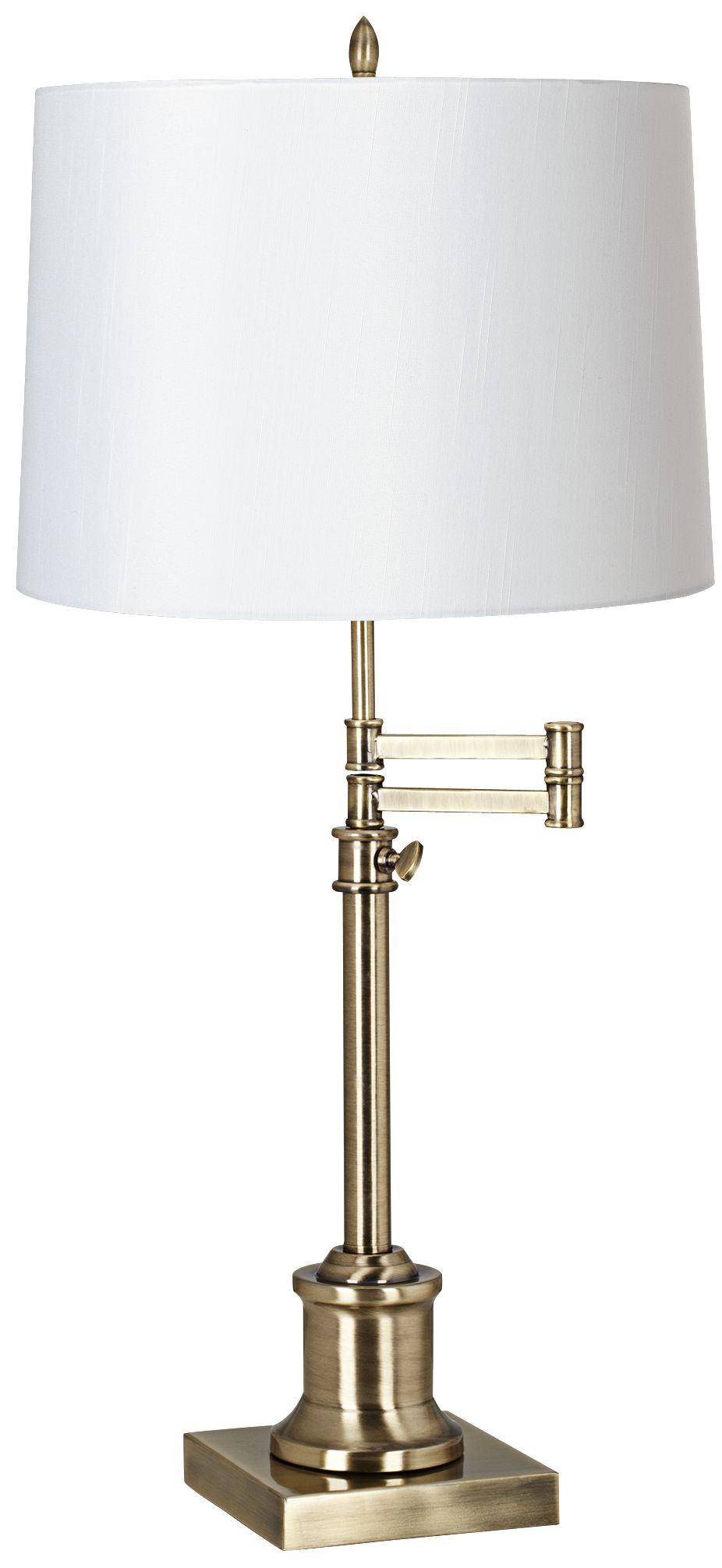 Image 2 Regency Hill Westbury White Shade Brass Adjustable Swing Arm Lamp