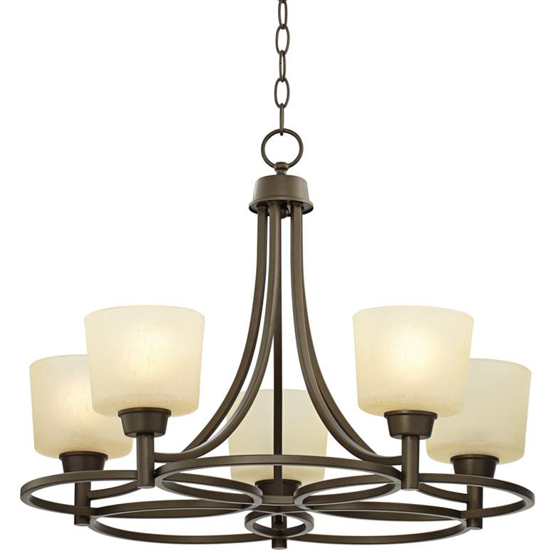 Image 2 Regency Hill Whitfield 23" Wide Oil-Rubbed Bronze 5-Light Chandelier