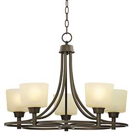 Image3 of Regency Hill Whitfield 23" Wide Oil-Rubbed Bronze 5-Light Chandelier more views