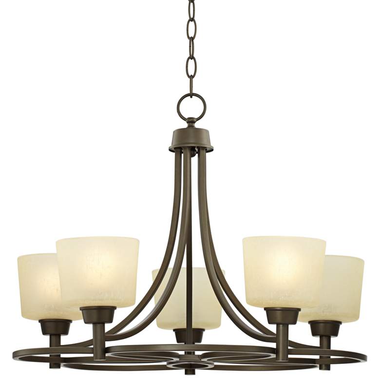 Image 3 Regency Hill Whitfield 23 inch Wide Oil-Rubbed Bronze 5-Light Chandelier more views