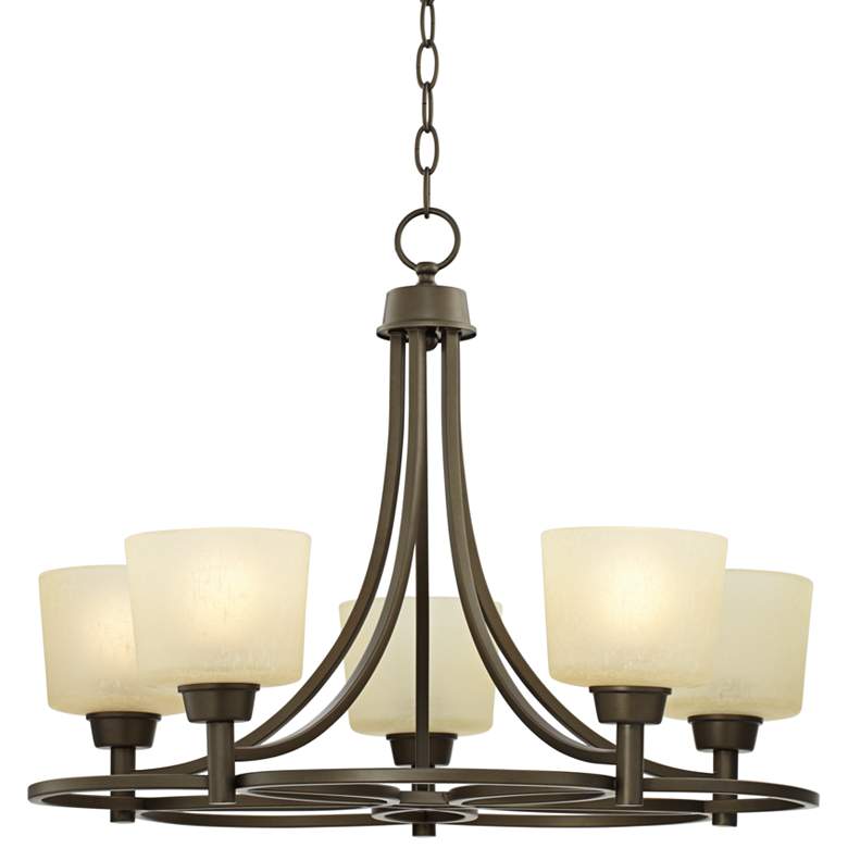 Image 3 Regency Hill Whitfield 23" Wide Oil-Rubbed Bronze 5-Light Chandelier more views