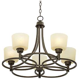 Image4 of Regency Hill Whitfield 23" Wide Oil-Rubbed Bronze 5-Light Chandelier more views
