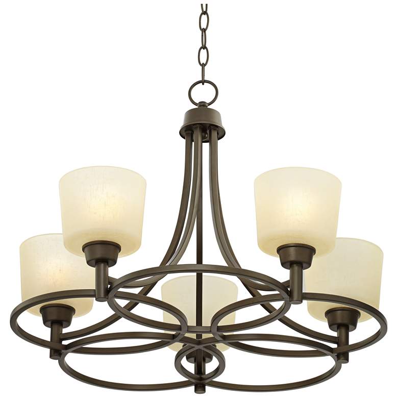 Image 4 Regency Hill Whitfield 23 inch Wide Oil-Rubbed Bronze 5-Light Chandelier more views