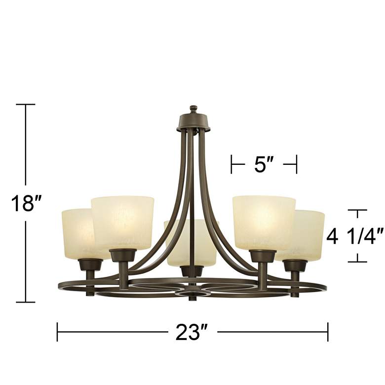 Image 6 Regency Hill Whitfield 23 inch Wide Oil-Rubbed Bronze 5-Light Chandelier more views