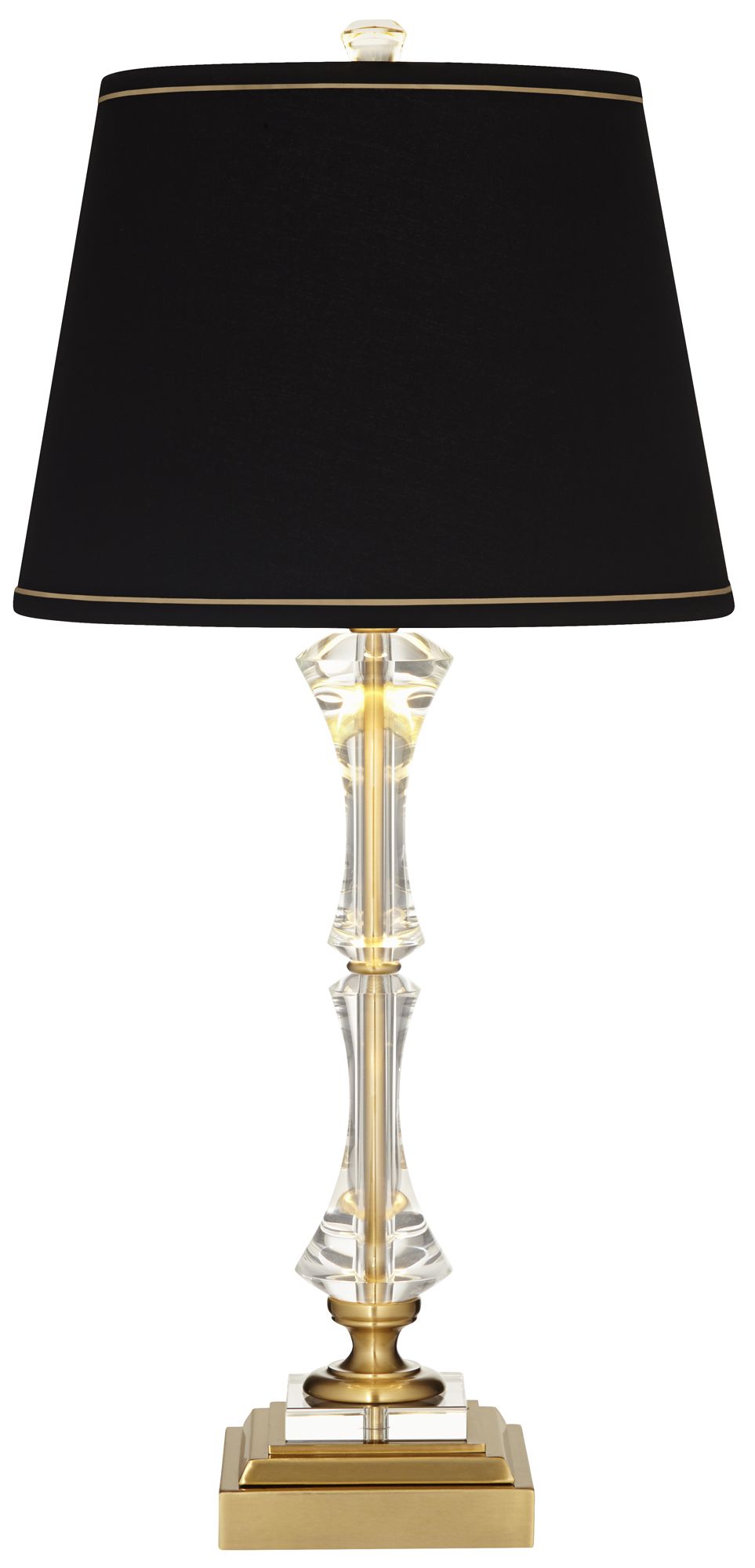 Regency Hill Windsor 32" Gold and Crystal Traditional USB Table Lamp