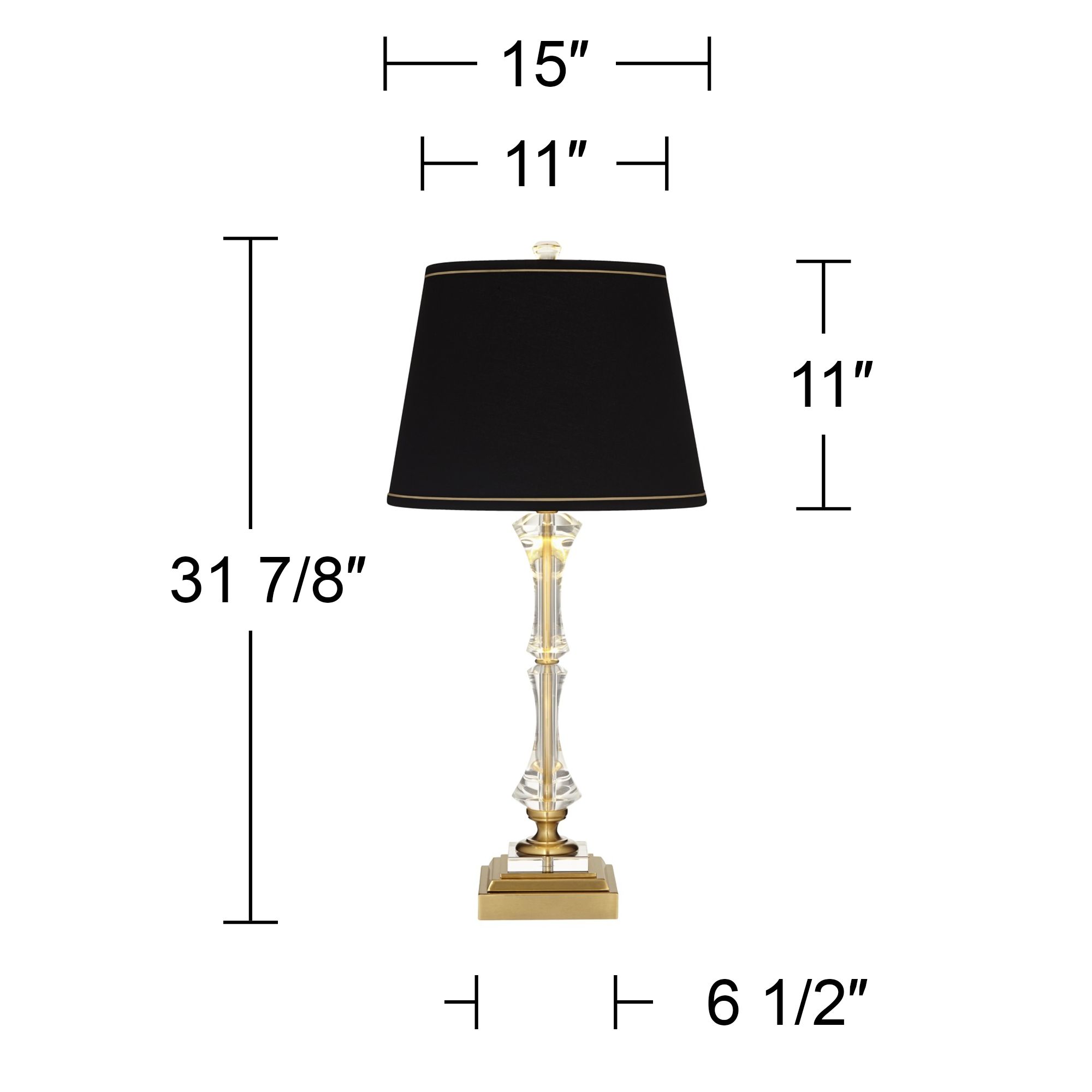 Regency Hill Windsor 32" Gold and Crystal Traditional USB Table Lamp