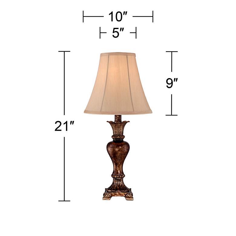 Image 5 Regency Hill Xavier 21 inch Bronze Urn Footed Base Traditional Table Lamp more views