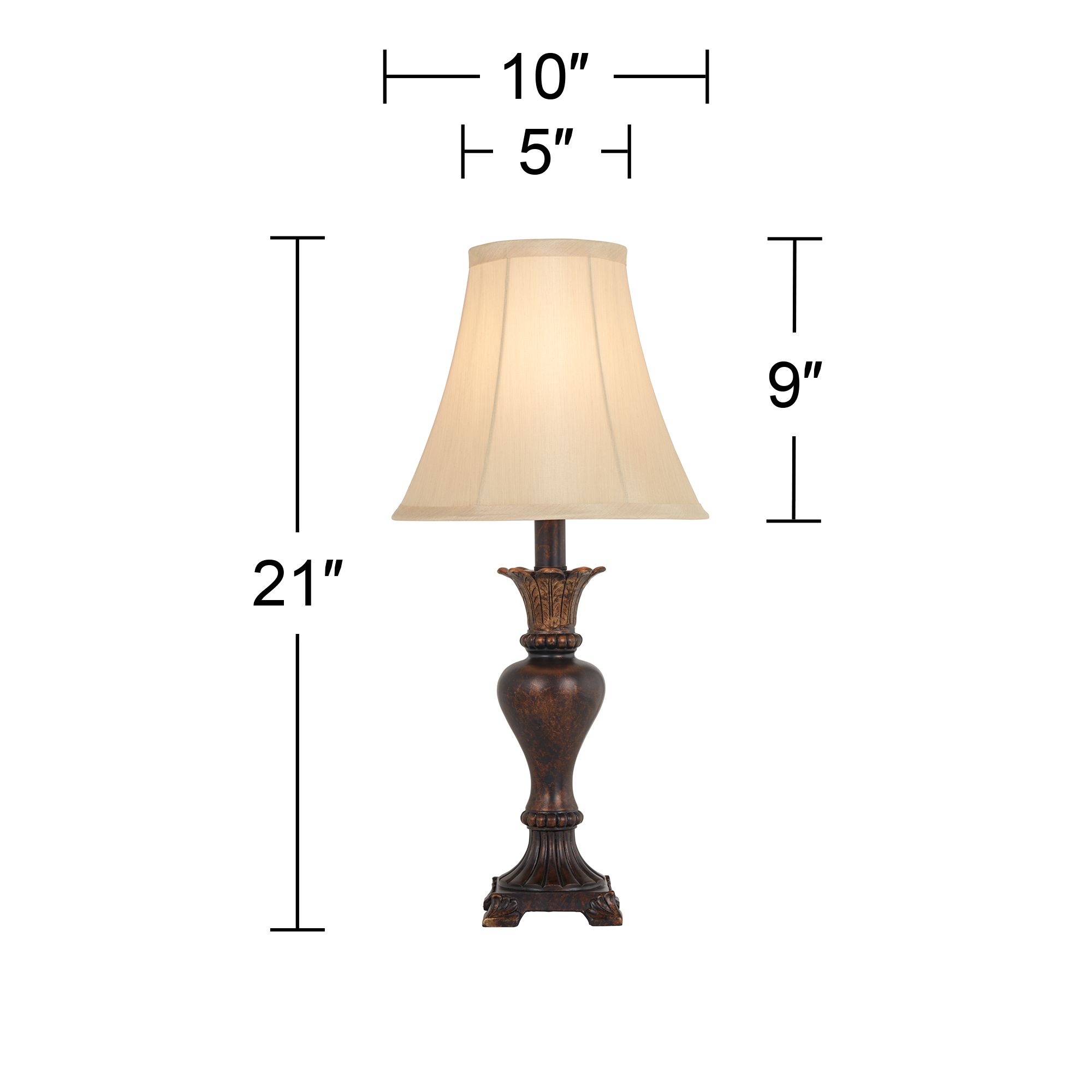 Regency Hill Xavier 21" Bronze Urn Footed Base Traditional Table Lamp
