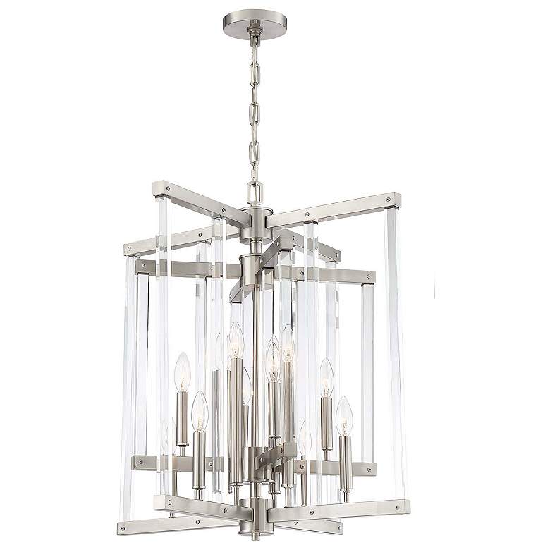 Image 1 Regent 12-Light 24 Inch Geometric Polished Nickel Chandelier