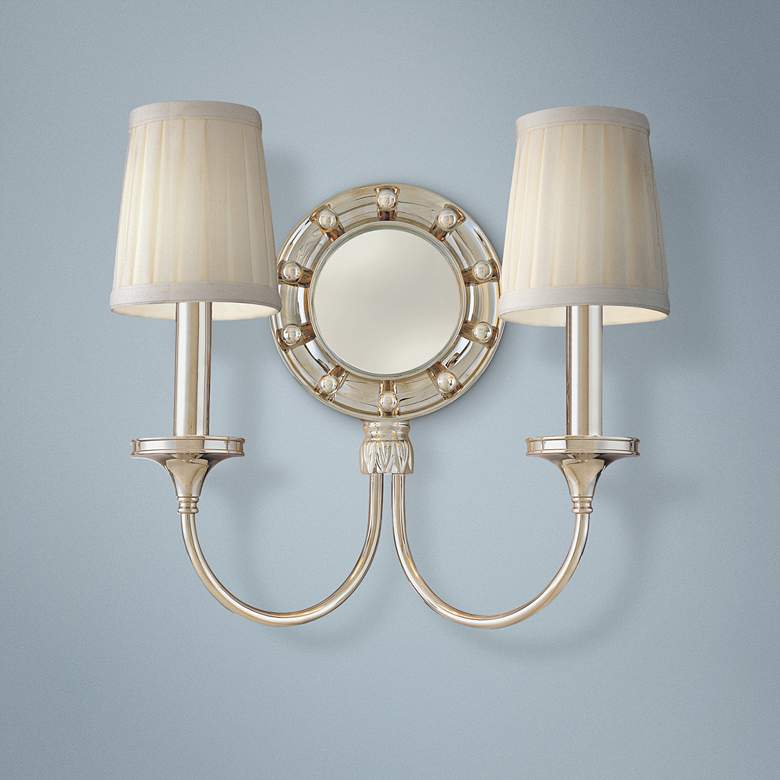 Image 1 Regent 13 1/2 inch Wide Wall Sconce with Shades and Mirror
