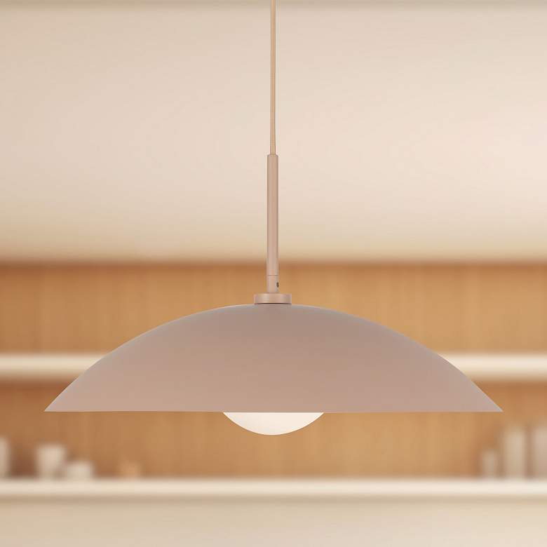 Image 1 Regent 19" Wide Peach Dish Pendant Light