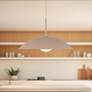 1_Regent 19" Wide Peach Dish Pendant Light