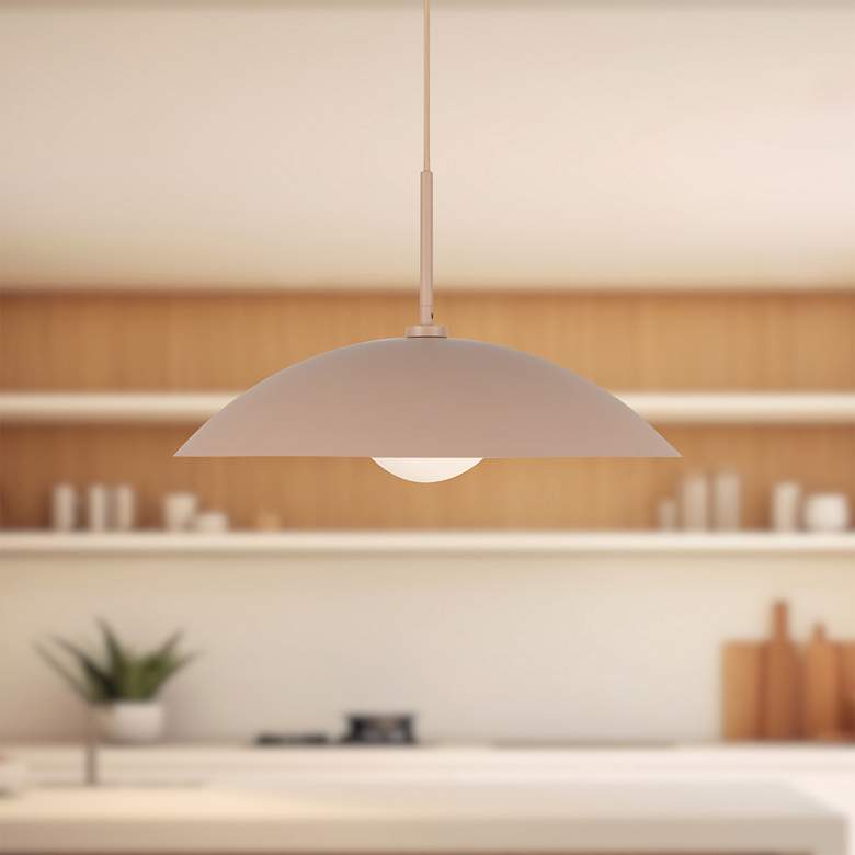 Image 3 Regent 19" Wide Peach Dish Pendant Light more views