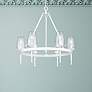 Thumbnail1 of Regent 25 5/8" Textured White Plaster 6-Light Chandelier With Clear Gl