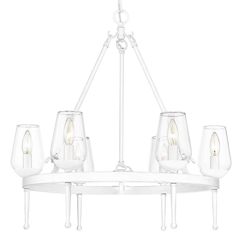 Image 6 Regent 25 5/8" Textured White Plaster 6-Light Chandelier With Clear Gl more views