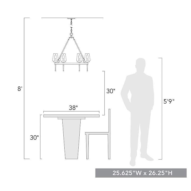 Image 7 Regent 25 5/8" Textured White Plaster 6-Light Chandelier With Clear Gl more views