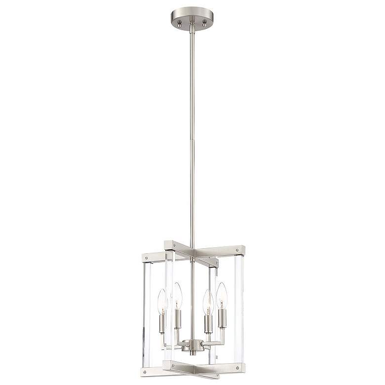 Image 1 Regent 4-Light 12 Inch Geometric Polished Nickel Pendant Light