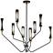 Regent 40"W Black and Antique Brass 8-Light LED Chandelier