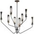 Regent 40"W Black and Antique Brass 8-Light LED Chandelier