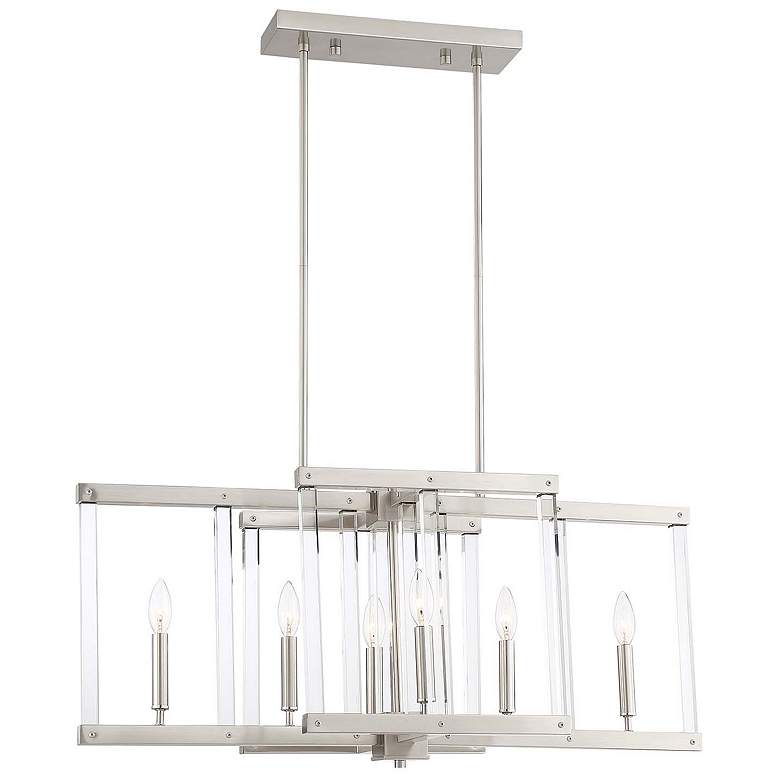 Image 1 Regent 6-Light 34 Inch Linear Polished Nickel Chandelier