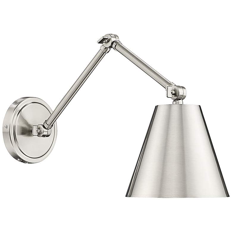 Image 3 Regent 7 1/2" High Brushed Nickel Adjustable Wall Sconce