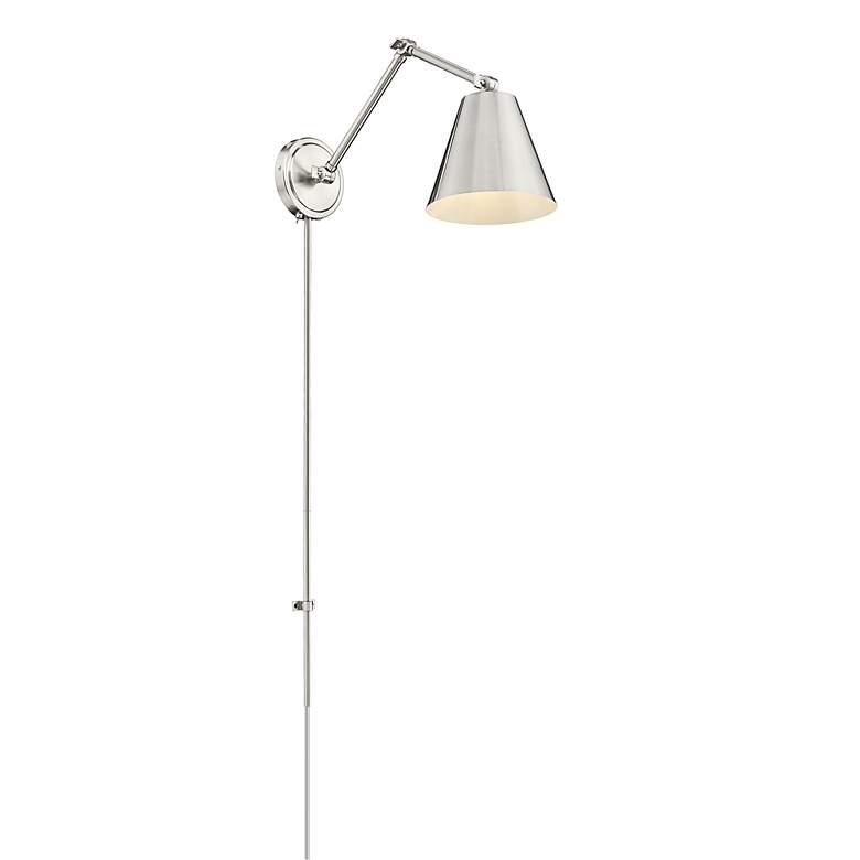 Image 5 Regent 7 1/2" High Brushed Nickel Adjustable Wall Sconce more views