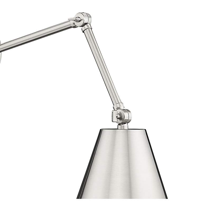 Image 7 Regent 7 1/2" High Brushed Nickel Adjustable Wall Sconce more views