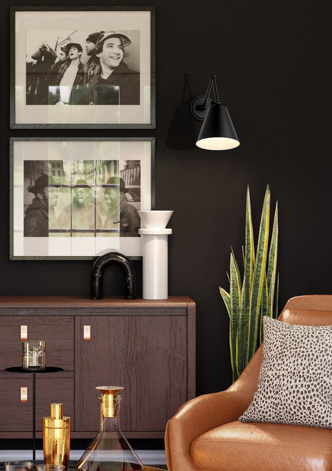 Image 5 Regent by Z-Lite Matte Black 1 Light Wall Sconce more views