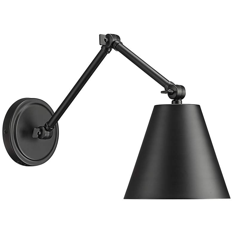 Image 3 Regent Matte Black Adjustable Arm Wall Lamp