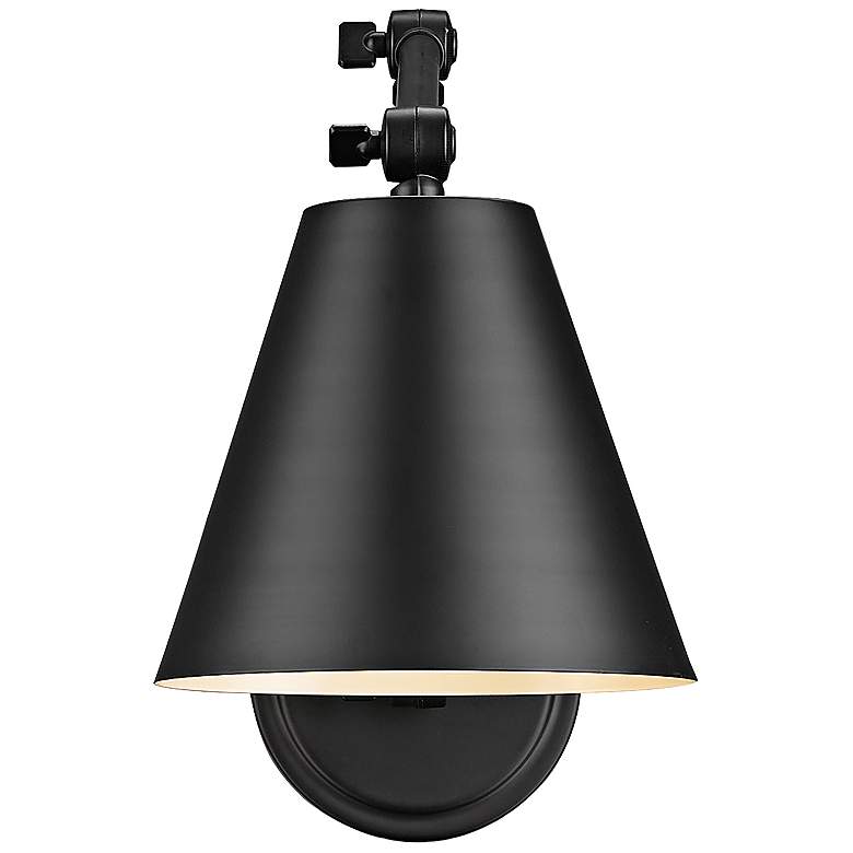Image 5 Regent Matte Black Adjustable Arm Wall Lamp more views