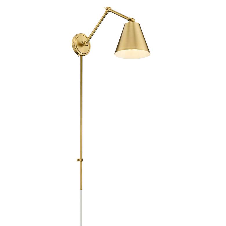 Image 7 Regent Modern Gold Adjustable Swing Arm Wall Lamp more views