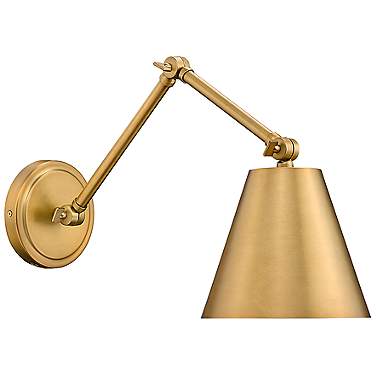 Regent Rubbed Brass Swing Arm Wall Lamp