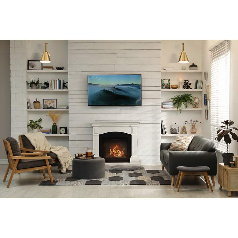 Image 3 Regent Rubbed Brass Swing Arm Wall Lamp more views