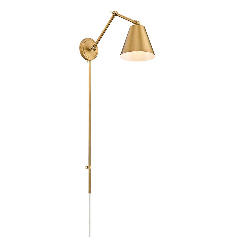 Image 4 Regent Rubbed Brass Swing Arm Wall Lamp more views