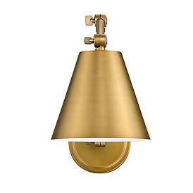 Image5 of Regent Rubbed Brass Swing Arm Wall Lamp more views