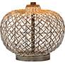 Reggie 24" High Gray Wash Coastal Modern Rattan Table Lamp